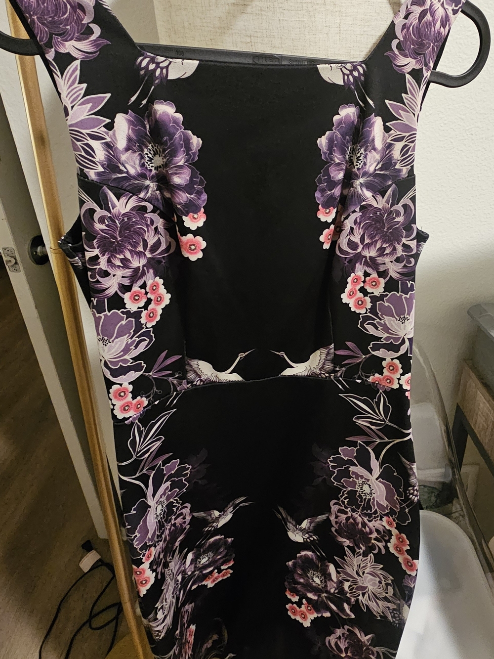 Dorothy Perkins Black Dress with Purple and Pink Floral Print